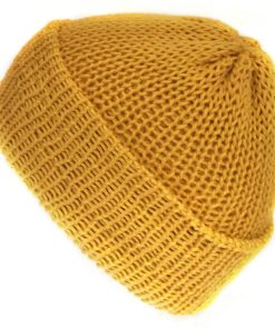 yellow cotton beanie, Unisex, Handmade in Scotland – Lelsloom