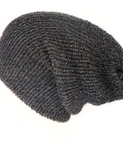 Charcoal recycled yarn beanie hat, Unisex, Handmade in Edinburgh Scotland – Lelsloom