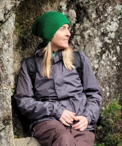 Woman wearing Emerald Green Beanie - Lelsloom