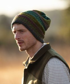 Man wearing green grunge chunky slouchy beanie